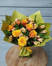 Букет цветов из:  Альстромерии и Розы в Рахманово