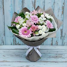 Букет цветов из:  Герберы, Альстромерии и Хризантемы в Рахманово