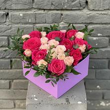 Цветочная композиция из Розы в коробке #REPLACE_PRED# Рахманово