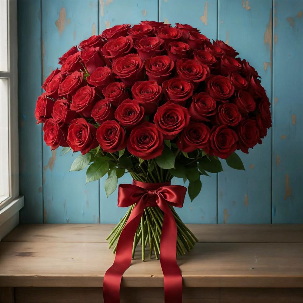 Букет Красные розы Блэк Меджик в Рахманово