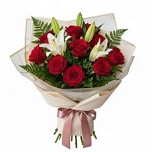 Букет цветов из:  Лилии и Розы в Рахманово