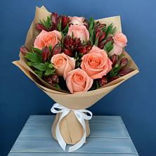 Букет цветов из:  Розы и Альстромерии в Рахманово