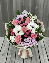 Букет цветов из:  Альстромерии, Гвоздики, Розы и Хризантемы #REPLACE_PRED# Рахманово