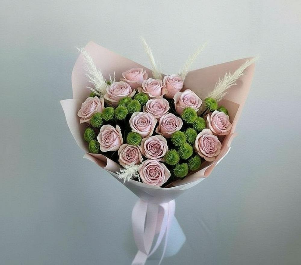 Букет цветов из: Розы и Хризантемы в Рахманово