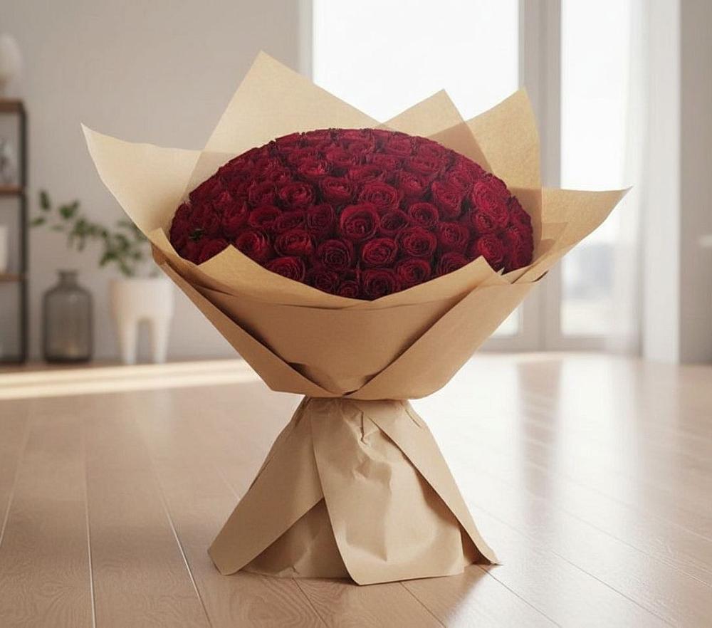 Букет 101 Красная роза в Рахманово