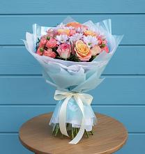 Букет цветов из:  Хризантемы и Розы в Рахманово