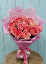 Букет 15 Розовых роз Равель в Рахманово